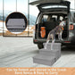 Wider Dog Stairs with Storage 18" H, 3-Step Sturdy Dog Steps for Large/Medium/Small Older Dogs Cats, Folding Pet Stairs Climbing Bed or Couch, Ramp for Car Up to 200 lbs (Gray, No Condo)
