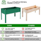 Land Guard Galvanized Oval Large Metal Raised Garden Bed with Legs for Vegetables (Green)