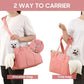 Dog Purse Carrier for Small Dogs, Soft Soft Sided Folding Dog Carriers for Small Dogs Medium Cats Puppies up to 15 Lbs, Washable Breathable Puppy Carrier for Outdoor Travel (Large Pink)