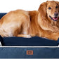 EHEYCIGA Orthopedic Dog Beds for Extra Large Dogs, Waterproof Memory Foam XL Dog Bed with Sides, Non-Slip Bottom and Egg-Crate Foam Big Pet Couch Bed with Washable Removable Cover, Navy