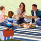 scuddles 60" x 60" Extra Large Outdoor Picnic Blanket – Waterproof, Foldable Travel Mat for Beach, Camping, Grass, Lawn, Park, Summers – Dual Layer, Soft Throw Rug Fits 4 Adults