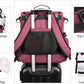 Modoker Dog Travel Bag Backpack, Airline Approved Pet Accessories Organizer for Dog and Cat with Shoulder Strap, 2 Dog Food Storage Containers, 2 Collapsible Dog Bowls,1 Pet Mat, Rose Red