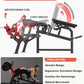 GMWD Leg Extension and Curl Machine, Single Leg Extension, Lying Leg Curl, Standing Leg Curl, Adjustable Leg Exercise Bench with Plate Loaded, Leg Machine Home Gym, Red
