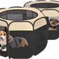EighteenTek 2-in-1 Pop Up Cat Playpen, Assembly-Free Dog Puppy Pet Playpen, Indoor Outdoor Cats Enclosed, Cat Tent House Crate Cage, Portable & Foldable Playpen for Kittens(No Divider, Unified Space)