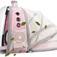 Lollimeow Cat Carrier Backpack, Bubble Expandable Backpack Carrier, Pets and Small Dogs,Airline-Approved, Designed for Travel, Hiking, Walking & Outdoor Use (Back Expandable-Pink)
