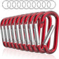 sprookber 3" Aluminum Carabiner D Ring, Caribeener Clips, Spring Snap Hook for Keychain Clip, Set of 10