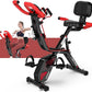 pooboo Folding Exercise Bike, Foldable Upright Stationary Bike, Indoor Cycling Magnetic X-Bike with 8-Level Adjustable Resistance, 6.6 LBS Flywheel, 300LB Capacity, Bottle Holder & Back Support Cushion for Home Gym