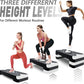 Aerobic Exercise Step, Adjustable Aerobic Stepper for Exercise, Workout Step Platform for Step Up, 26.5" Step Deck with 4” 6” 8” Adjustable Height Risers, Women Home Gym Cardio Fitness