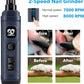 Casfuy Dog Nail Grinder with 2 LED Light - New Version 2-Speed Powerful Electric Pet Nail Trimmer Professional Quiet Painless Paws Grooming & Smoothing for Small Medium Large Dogs and Cats (Blue)