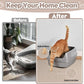 Cat Litter Mat, Extra Large 40" x 28" Silicone Mat Litter Trapping Mat for Scatter Control, Soft on Kitty Paws, Easy to Clean (Khaki)