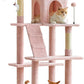 MWPO 70.1-Inch Pink Large Cat Tree, Multi-Level Tall Cat Tower for Indoor Cats, Plush Cat Condo with Big Padded Perches, Sisal-Covered Scratching Posts, Hammock, Toys for Kittens & Cats