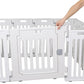 BIRDROCK HOME Pet Playpen with Door | 12 Panel | Strong Plastic | Puppy Safety Fence Pen Playpen | Non-Slip and Secure Dog Gate | White