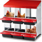 Chicken Nesting Box 2-Tier Galvanized Steel 6 Holes Nesting Boxes for Chickens Durable & Weather-Resistant Chicken Egg Laying Box Holds Up to 30 Hens with Removable Tray for Easy Cleaning