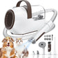 Dog Grooming Vacuum, Dog Grooming Kit with Pet Clipper Nail Grinder, 3 Suction Modes Dog Brush Vacuum with 6 Pet Grooming Tools (Brown)
