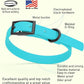 Dogline Biothane Waterproof Dog Collar Strong Coated Nylon Webbing with Black Hardware Odor- Proof for Easy Care Easy to Clean High Performance Fits Small Medium or Large Dogs, Sky Blue
