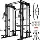 RitFit M1 & M1 Pro Smith Machine with Cable Crossover System, Multi-Function Squat Rack Power Cage for Home Gym, Power Rack and Packages