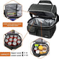 OPUX Lunch Box for Men, Adult Lunch Box Cooler, Insulated Lunch Bag Women, Dual Compartment Lunchbox for Work, Leakproof Double Decker Lunch Bag, Soft Lunch Pail Tote Boys Girls Kids School, Dark Gray