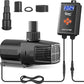hygger 24V DC Adjustable Aquarium Water Pump & Wavemaker,30dB Quiet Return Pump,10-Speed Flow Control, Dry Run Anti-Block Protection for Freshwater Saltwater Ponds Fountains (92W,3170GPH/12000LPH)