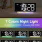 Cadmos Extra Loud Alarm Clock for Heavy Sleepers Adults,Teens,Kids,Rainbow Clock for Bedrooms,Small Bedside Digital Clock with Large Display,7 Color Night Light,12/24h(Black+Dynamic)
