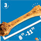 Jack&Pup 8-11” Shin Bones, Roasted Meaty Beef Bone for Dogs – Long Lasting Natural Dog Bones, Big Dog Bone for Large Dogs (3 Pack)