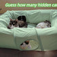 XxingSheep 4 Ways Shuttled XL Cat Tunnel Bed for Indoor Cats Peekaboo Cat Cave Donut with Cool Mat (Green)