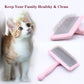 Air Cushion Slicker Brush for Dogs Cats,Soft Pin Shedding Brush for Short Haired Dog,Cat, Pet Grooming Wire Brush for Thin Curly Matted Tangled Hair,14mm(0.55"),Pink