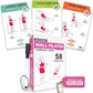 Wall Pilates Workouts For Women - 58 Exercise Cards with Wall Pilates Workout Postures, Instructions & Breathing Tips | Free Ring & Dry-Erase Marker to Create a Customize pilates at home Exercise Chart