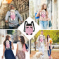 FEimaX Dog Carrier Backpack Pet Legs Out Front Cat Travel Bag, Adjustable Puppy Backpacks Carriers Hands-Free for Small Medium Dogs Cats Hiking Traveling Camping Daily Walking (Small, Pink)