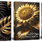 Yxbhhym Bedroom Wall Art Sunflower Canvas wall Art for living room Black and Gold Wall Décor pictures Leaf Artwork Paintings Flower Poster Prints Dining Room Office Décor Bathroom Decorations