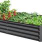 Domi Galvanized Raised Garden Bed, 6x3x1Ft Thickening Metal Planter Box for Vegetables Bottomless for Backyard Outdoor, 1" Deep w/ 128 Gallon Capacity - Dark Gray