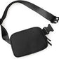 ODODOS Unisex Mini Belt Bag with Adjustable Strap Small Fanny Pack for Workout Running Traveling Hiking, Elegant Black