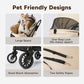 【One-Pull Open Ver.】 PETTENA Dog Stroller for 2 Dogs, One-Touch Foldable Dog Stroller for Small/Medium Dogs Cats up to 44 Lbs, Khaki