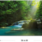 Silent Summer Forest Landscape Stretched Canvas Wall Art for Living Room Home, Bright Sun Shine on Stream Scenery Picture Print Artwork Decoration Painting Decor, Gallery Wrapped, Inner Frame (24x36)