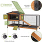 GUTINNEEN Rabbit Hutch Outdoor with Metal Surround Indoor Rabbit Cage with Wheels Bunny Cage Large Guinea Pig Cage for Small Animals with Tray