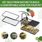 (Tank + Light + Filter + Filter Balls) Turtle Tank Kit, Turtle Tank Starter Kit,Bottom Drainage, Multi-Function Areas for Turtles, Crabs,Fishes, Amphibians,Reptiles. (21.65 × 12.28 × 12.28 Inch)