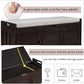 Shoe Storage Bench with 3 Shutter-Shaped Doors, Pine Wood Shoe Bench with Removable Cushion and Hidden Storage Space for Living Room, Entryway 43.5" L x 16" W x 18" H Espresso