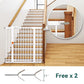 BABELIO 36" Extra Tall Dog Gate, 26-40" Wide Auto Close Baby Gate, Pressure Mounted Metal Pet, Easy Install No Drilling, No Tools Required, With Wall Protectors and Extension Kits, White