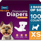 Inspire Pet Care Dog Diapers Female Dogs | Bulk Value Doggie Incontinence, Accidents, for Heat, Pee or Period and Housebreaking (X-Small (100 Count))