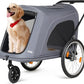 R8 Extra Large Foldable Pet Stroller, Dog Stroller & Pet Trailer for Large Dogs Under 100 lbs, Unmovable, Disabled & Pregnant Dogs - Conveniently Carriable by Bike and Car, Grey