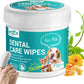 Dog Dental Care Finger Wipes - Teeth Cleaning Finger Wipes for Dog & Cats - Tooth Brushing Kit Dental Wipes for Dog - Reduces Plaque & Freshens Breath (50 PCS, Beef)