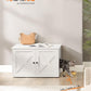 Feandrea Cat Litter Box Enclosure, Litter Box Furniture Hidden with Removable Divider, Indoor Cat House, End Table, 31.5 x 20.9 x 19.7 Inches, White UPCL002W01