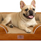 Comfort Expression Small Dog Beds Waterproof Orthopedic Foam Dog Sofa Beds for Medium Dogs Comfy Pet Bed with Washable Removable Cover & Non-Slip Bottom(Small,Caramel)