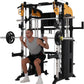 Altas Strength Smith Machine with Lever Arms Pulley Ratio 2:1 Squat Rack Pull Up Bar Upper Body Strength Training Leg Developer Light Commercial Home Gym Strength Training 3061B