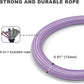 Rope Dog Leash with Two Handles, 6 Foot Heavy Duty Dog Leash with Aviation Aluminum Auto Locking Carabiner, Strong Nylon Pet Lead for Small, Medium, Large Dogs (Purple, 6FT-Two Handle)