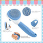 Cat Brush for Shedding and Grooming, Pet Self Cleaning Slicker Brush with Cat Hair Comb by KALAMANDA (Blue)
