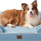 EHEYCIGA Orthopedic Dog Beds for Large Dogs, Waterproof Memory Foam Large Dog Bed with Sides, Non-Slip Bottom and Egg-Crate Foam Pet Couch Bed with Washable Removable Cover, Washed Blue