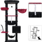 Gothic Cat Tree, Cat Tower for Large Cats with 2 Big Platforms, 2 Baskets, condo and Toys, 63" Cat Scratching Posts for Indoor Cats, Black and red GCT020BR