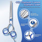 Gimars Professional 5 in 1 Grooming Scissors for Dogs 4CR with Safety Round Tip, Heavy Duty Titanium Coated Straight & Thinning & Curved Shears