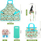 Garden Tools Set WANCHI 10 Piece Heavy Duty Floral Garden Tool Set Gardening Gifts for Women Men Birthday Rust-Proof Aluminum Garden Hand Tools Gardening Kit with Tote Bag Apron Glove