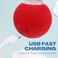 2 Pcs Interactive Rolling Cat Dog Toy Ball, Electric Cat Ball Toy Smart Automatic Self Rolling Dog Ball Toys, 360° Smart Rolling Ball Toy Electric Balls for Dog Cat (Red)